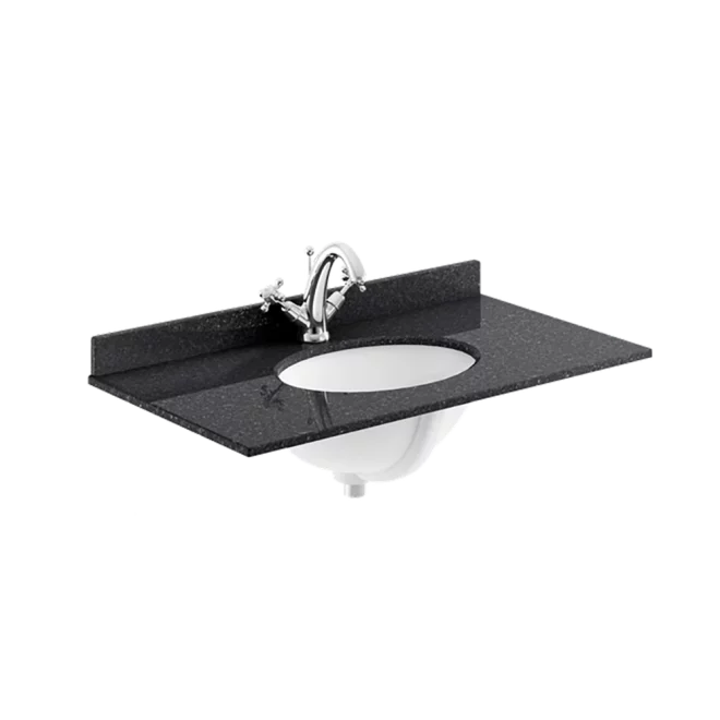 Bayswater 800mm Black Marble 1 Tap Hole Under Counter Basin and Worktop