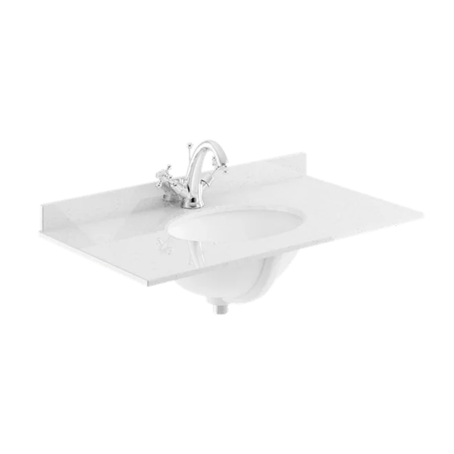 Bayswater 800mm White Marble 1 Tap Hole Under Counter Basin and Worktop