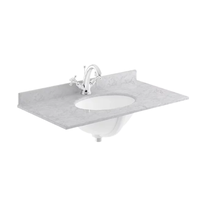 Bayswater 800mm Grey Marble 1 Tap Hole Under Counter Basin and Worktop