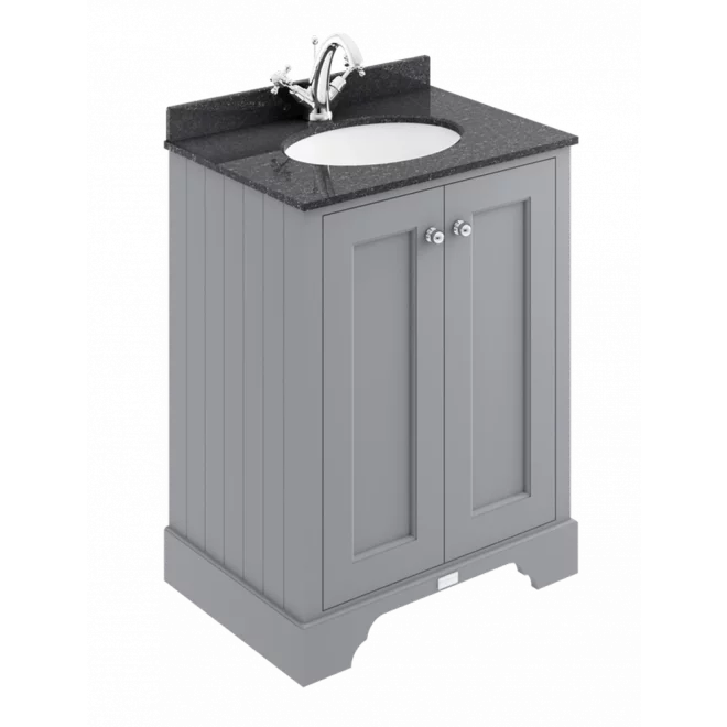 Bayswater Traditional 600mm Plummett Grey 2-Door Basin Cabinet