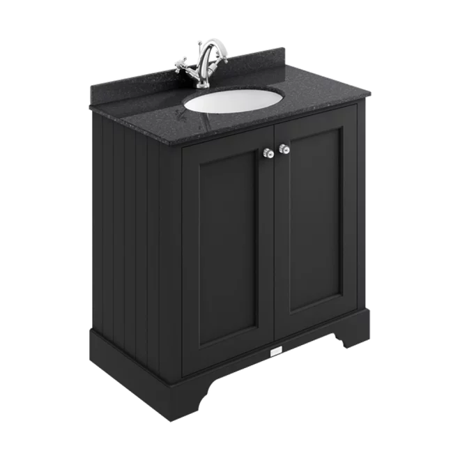 Bayswater 800mm 2-Door Traditional Basin Cabinet - Matt Black