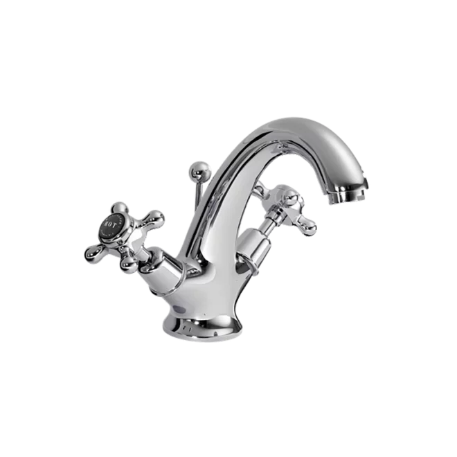 Bayswater Monobloc Dome Basin Mixer Taps - Black/Chrome