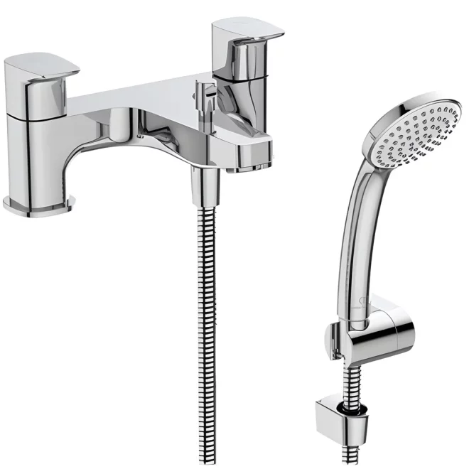 Ideal Standard Ceraplan Silk Black Dual Control Bath Shower Mixer With Shower Set