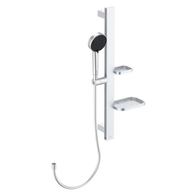 Ideal Standard Idealrain ALU+ Silver Shower Set with 2 Shelves