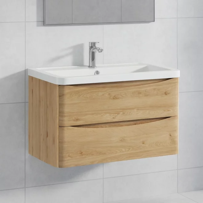 Scudo Bella 600 Davos Oak Wall Hung Vanity