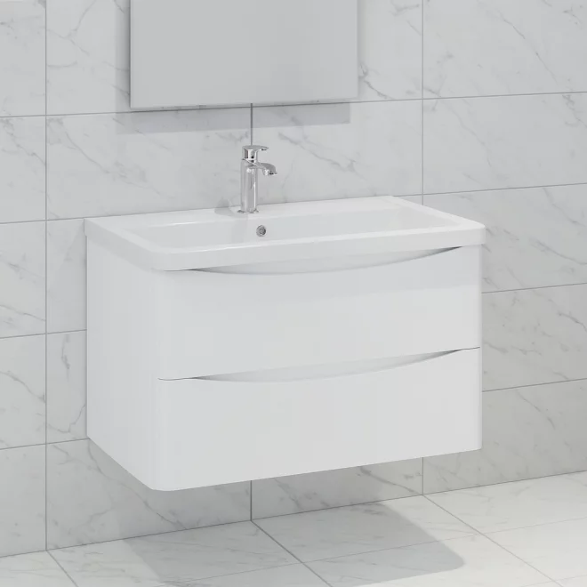 Scudo Bella 500 Gloss White Wall Hung Vanity Unit