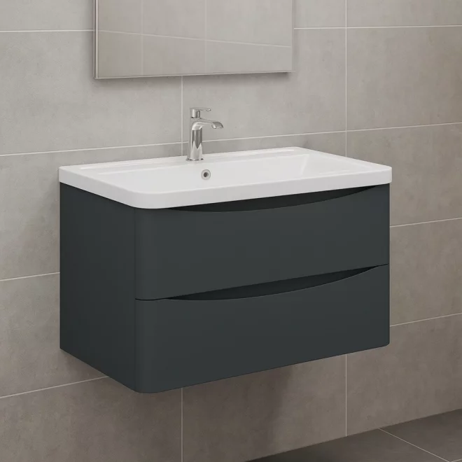 Scudo Bella 800 Matt Grey Wall Hung Vanity