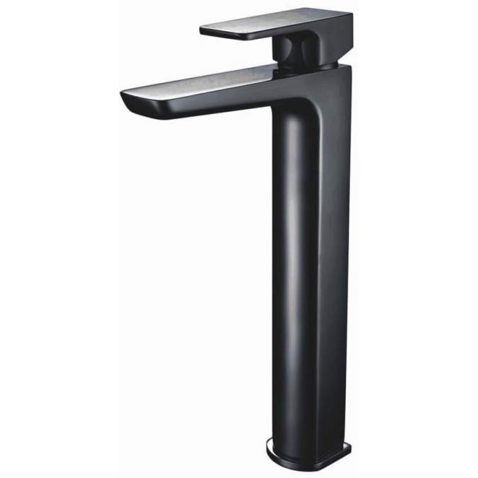 Scudo Muro Black High Riser Basin Mono Tap