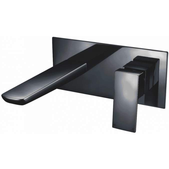 Scudo Muro Black Wall Mounted Basin Mixer Tap