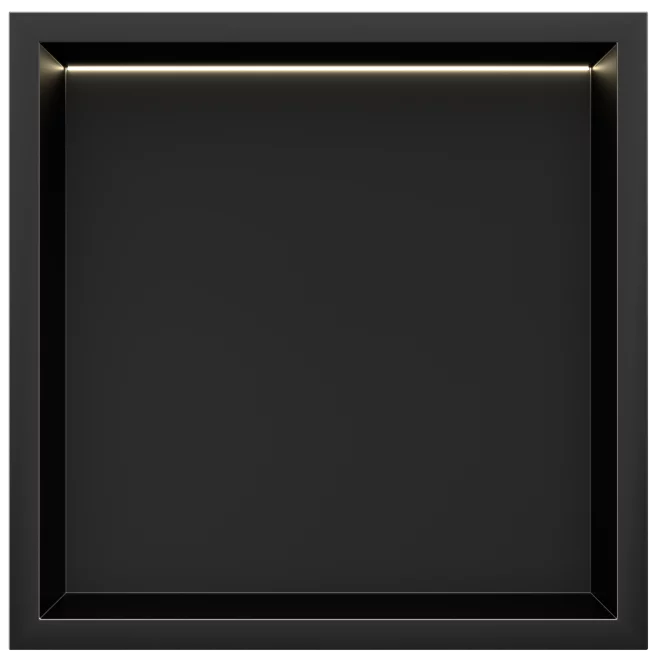 Stellniche Matt Black 300 x 300 Wall Niche With LED Light