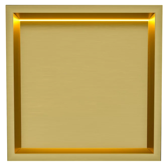 Stellniche Brushed Brass 300 x 300 Wall Niche With LED Light