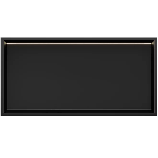 Stellniche Matt Black 600 x 300 Wall Niche With LED Light