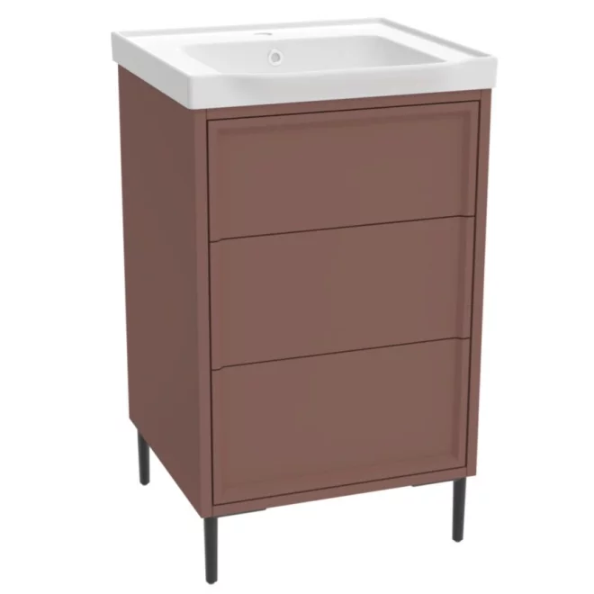 Lancia Bota 500mm Earth Red Freestanding Vanity Unit