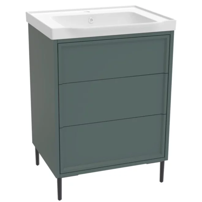 Lancia Bota 600mm Parisian Green Freestanding Vanity Unit