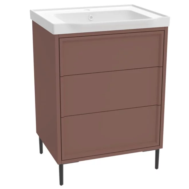 Lancia Bota 600mm Earth Red Freestanding Vanity Unit