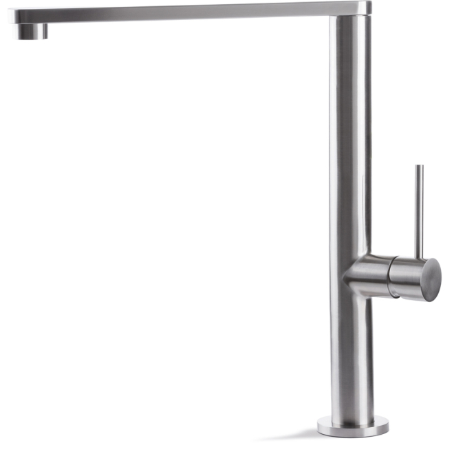 Prima+ Tiber Single Lever Stainless Steel Flat Kitchen Mixer Tap