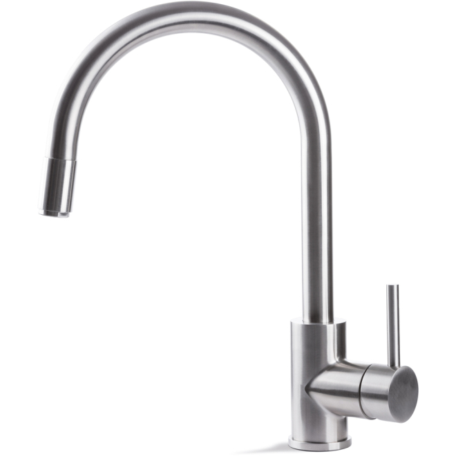 Prima+ Tiber Single Lever Stainless Steel Pull Out Kitchen Tap
