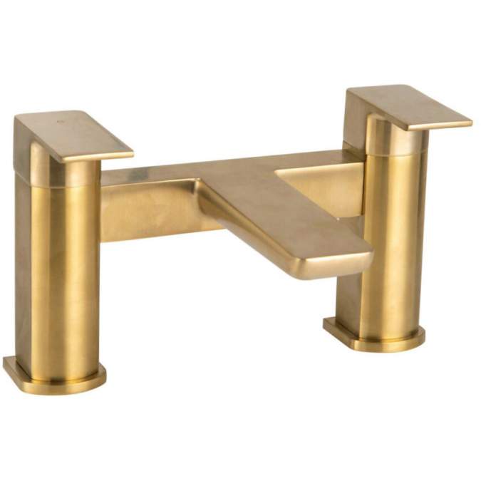 Scudo Muro Brushed Brass Bath Tap