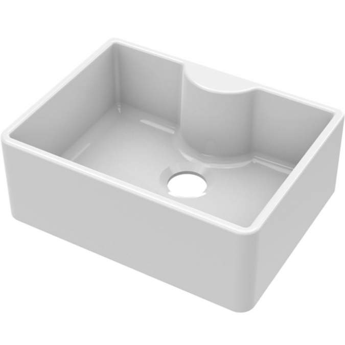 NUIE Butler Fireclay Sink with Central Waste and Tap Ledge 595 x 450 x 220mm