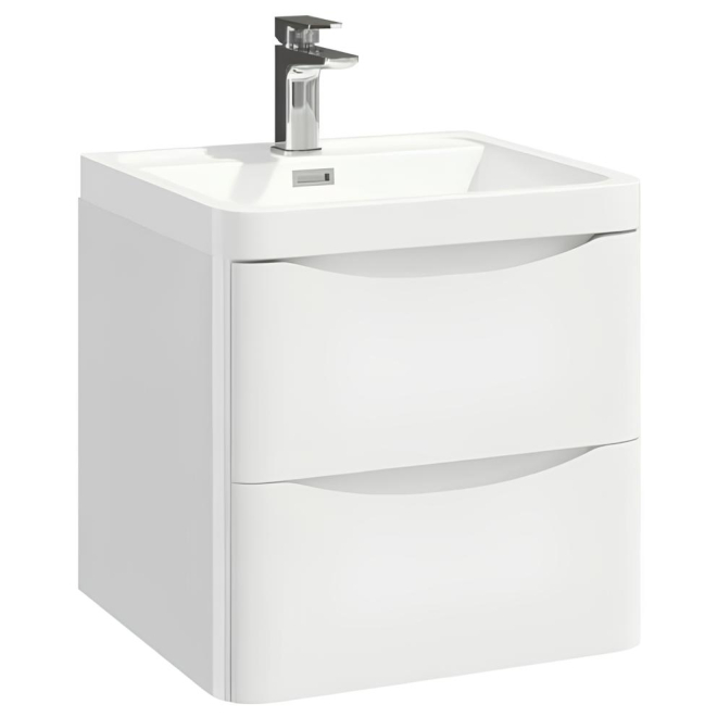 Scudo Bella 500 Gloss White Wall Hung Vanity