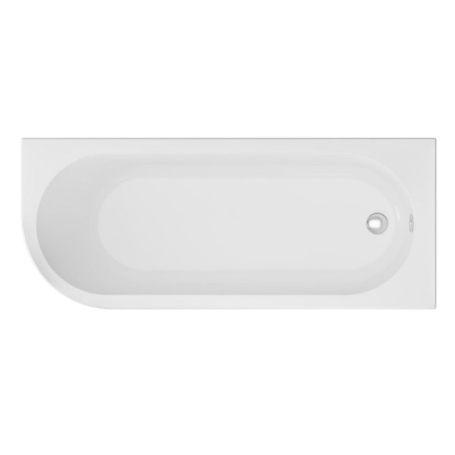 Beaufort Biscay 1650 x 700 Single Ended J Shaped Bath - Right Hand