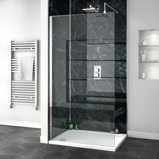 Black Marble M1 PVC Wetpanel Shower Board  2400 x 1000mm