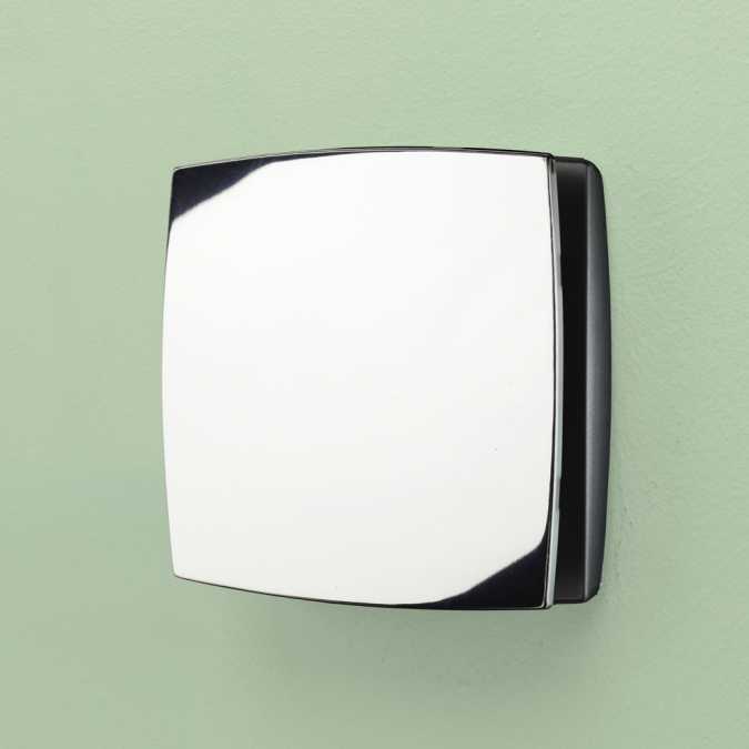 HIB Breeze Chrome Wall & Ceiling Mounted Timer & Humidity Sensor Bathroom Extractor Fan