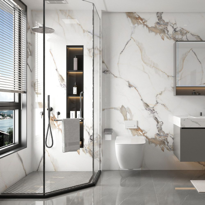 Bronze Carrara Super Matt MEGAboard 1m Wide PVC Wall Panels