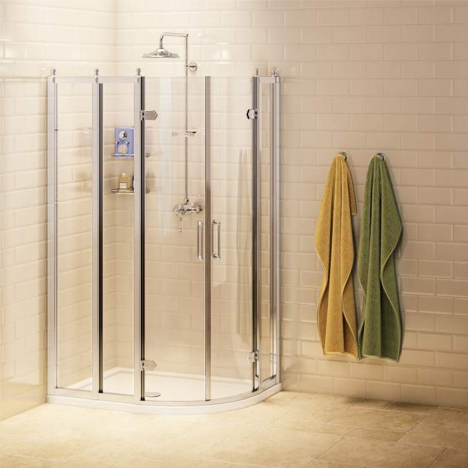 Burlington Traditional Offset Quadrant Shower Enclosure 1000 x 800mm