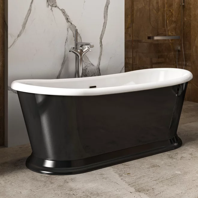 Charlotte Edwards Rosemary Gloss Black 1710 x 720mm Freestanding Bath