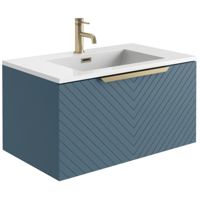 Scudo Chevron 800 Matt Twilight Blue Wall Hung Vanity Unit