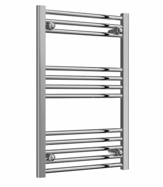 Reina Capo Flat Towel Rail - 800 x 500mm - Chrome - FREE Valves