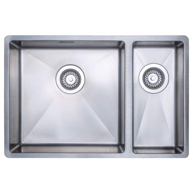 Prima+ Large 1.5 Bowl R10 Left Hand Inset Undermount Kitchen Sink - Stainless Steel