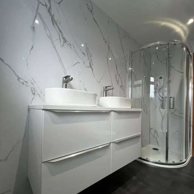 Carrara Marble Gloss SOLIDboard 1000mm Waterproof Wall Panels