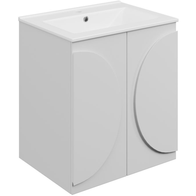 Challandais 610mm Floorstanding Matt White Vanity Unit with Basin