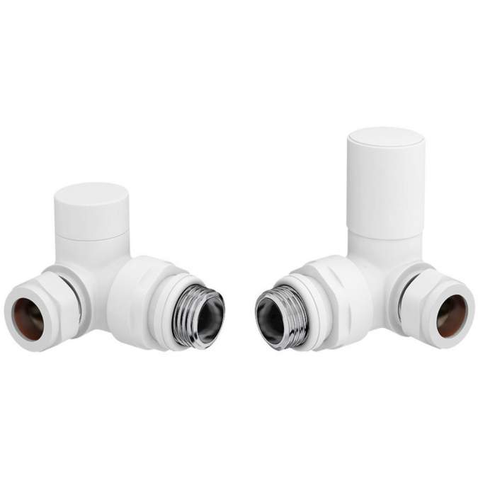 Corner Pattern Radiator Valves -  White 