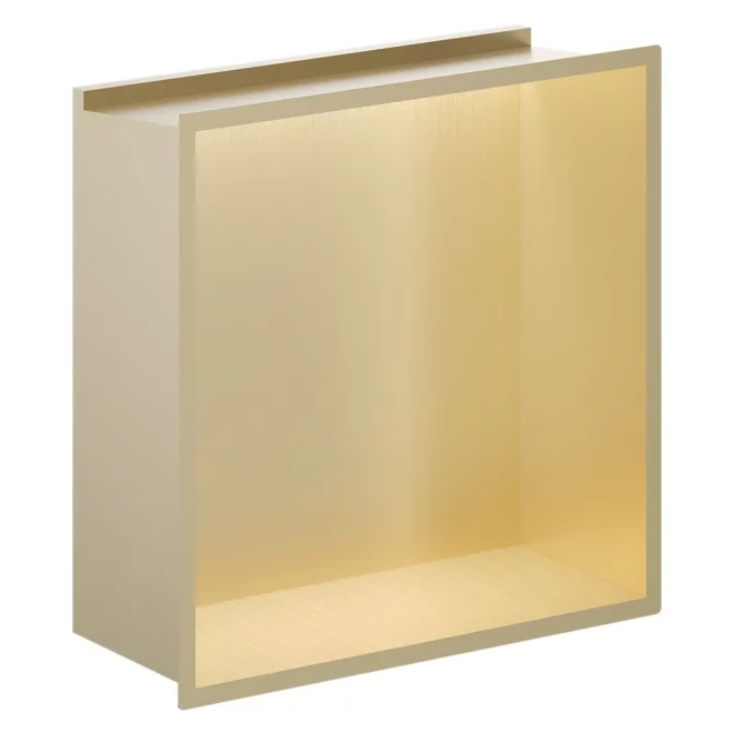 Crosswater Brushed Brass 305 x 305 Shower Wall Niche With LED Light