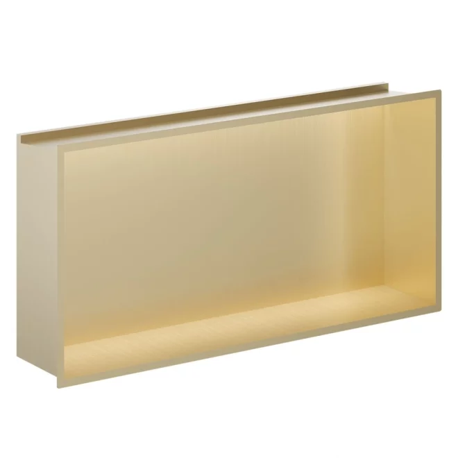 Crosswater Brushed Brass 610 x 305 Shower Wall Niche With LED Light
