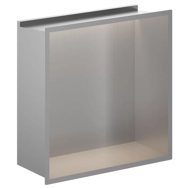 Crosswater Brushed Steel 305 x 305 Shower Wall Niche With LED Light