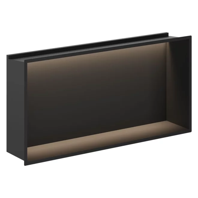 Crosswater Matt Black 610 x 305 Shower Wall Niche With LED Light