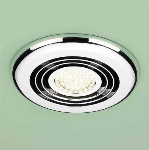 HiB Cyclone Chrome Illuminated Ceiling Bathroom Extractor Fan Warm White LED  