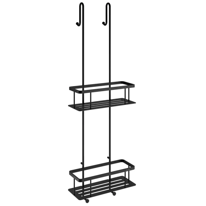 Smedbo Sideline Rectangular Matt Black Double Hanging Shower Basket