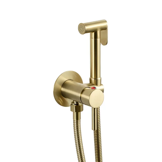 Brushed Brass Thermostatic Douche Set - CLEARANCE