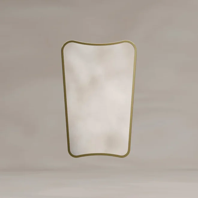 Origins Living Delphine Curve 45 Brushed Brass Mirror