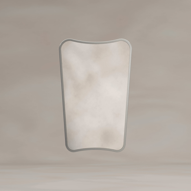 Origins Living Delphine Curve 45 Brushed Nickel Mirror