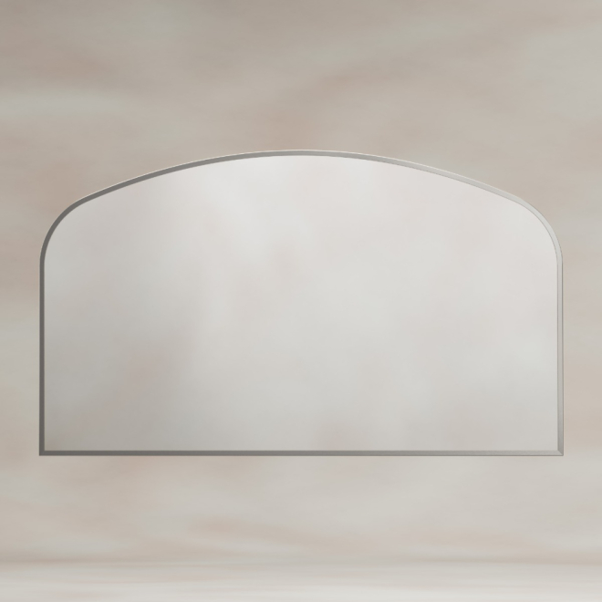 Origins Living Delphine Overmantel Arch 120 Brushed Nickel Mirror