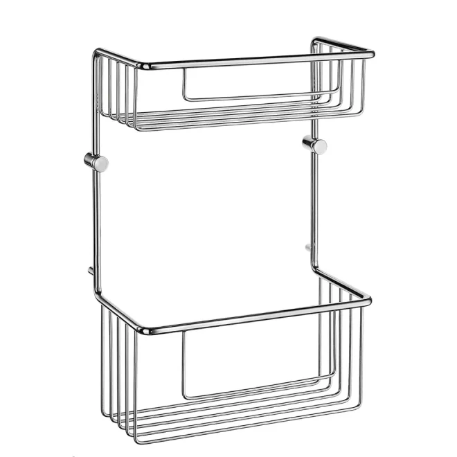 Smedbo Sideline Basic Rectangular Chrome Double Shower Basket