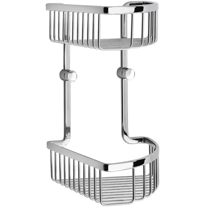 Smedbo Sideline Polished Chrome Double Corner Shower Basket