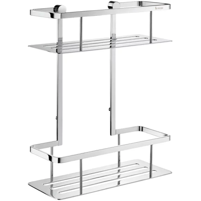 Smedbo Sideline Rectangular Chrome Double Shower Basket