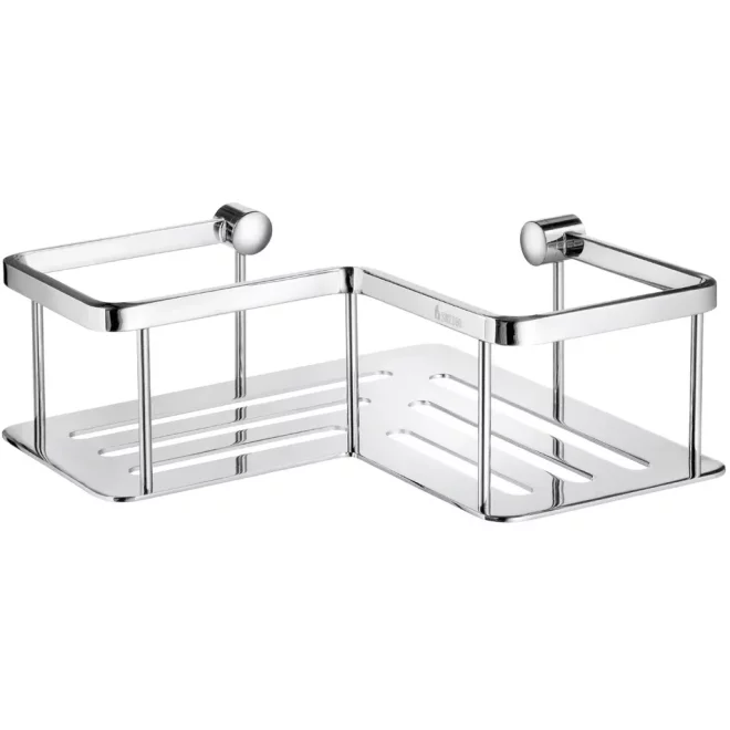 Smedbo Sideline Design Chrome Angled Corner Shower Basket